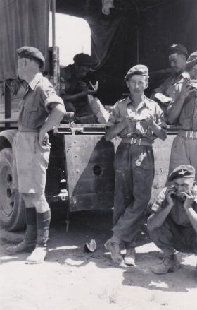  July 1951 MT platoon, 3 Para members await additional vehicles to arrive Famagusta Cyprus