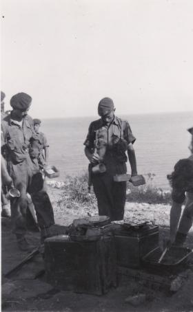 3 Para exercise L/Cpl Ron Hardstone gets his breakfast Cyprus 24 July 1951