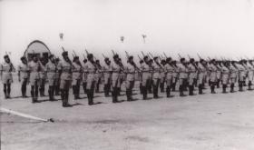  HQ Coy,3 Para on parade, Shandur Camp, Fayid. 4 April 1952