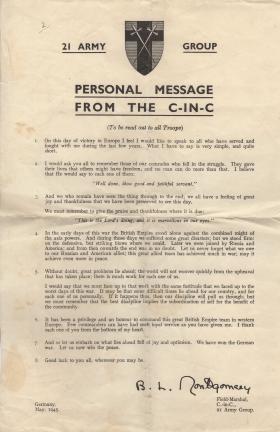 C in C letter May 1945