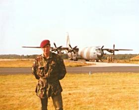Pte Simpson  C1991 on Dutch airfield, Post Arnhem Remembrance