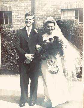 The Wedding day of Albert Baker and Doris May Derrick, 20 May 1944.