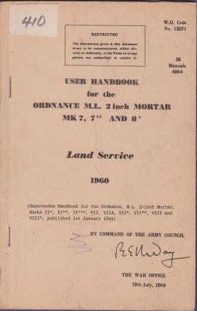 2 inch mortar instruction booklet 1960