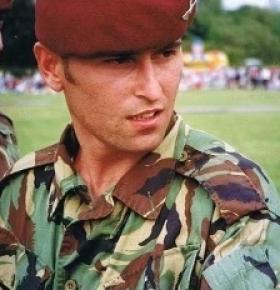 Paul Curry in maroon beret