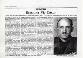 Brigadier Vic Coxen obituary