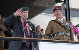 Brig. Julian Thompson and Lt Gen Andrew Harrison, Aldershot, June 2022
