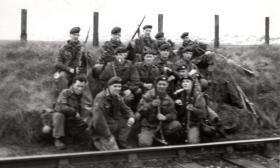 Peter Bentley and fellow Paras by railway