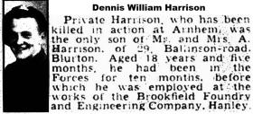 OS Dennis W Harrison newspaper obituary