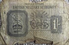1 Military Shilling Note from the possessions of Cpl Albert Holtom