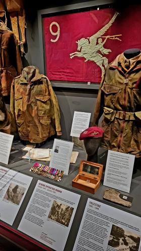 Col MacEwan medal set display at Airborne Assault museum, Duxford
