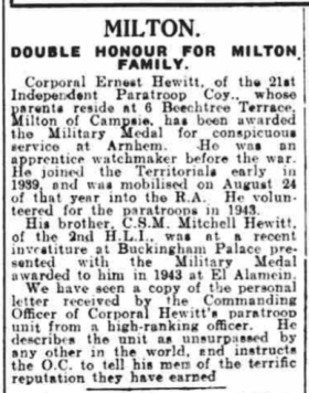 OS The Herald. 15 Nov 1944. Hewitt brothers