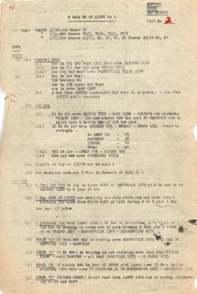 9 Para Bn Op. Order for Op. Tonga assault of the Merville Bty 6 June 1944