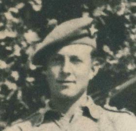 Ernest N Peirce wearing 'Tam o Shanter' with Parachute Regiment cap badge