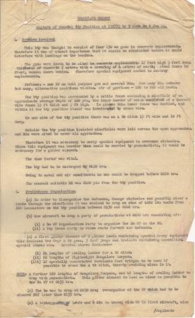 Immediate report on assault of Merville Battery June 1944