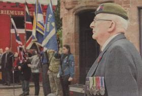 Jim Ritchie at a Remembrance parade