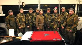 Living historians with 1st Polish Ind Para Brigade Colours January 2023