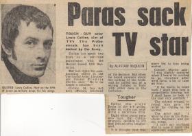 OS Lewis Collins newspaper cutting