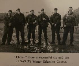 Members of 12/13 Battalion V who passed SAS selection to serve in 23 SAS V