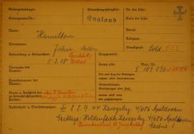 OS Pte.J.M.Hamilton. 156 Para Bn. POW & Casualty card. 22 Sep 1944.jpg