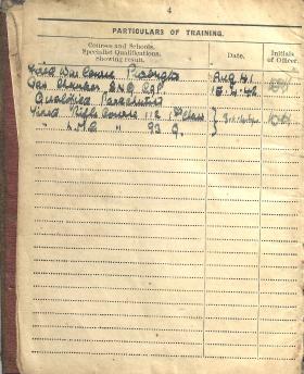 OS Edward Rafter's particulars of training