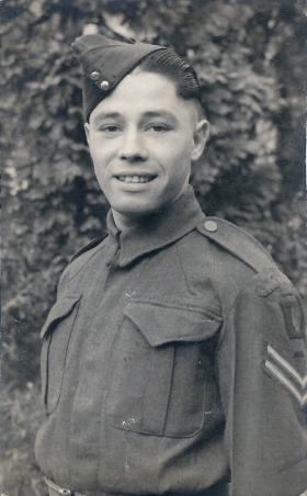 Stanley J Jeavons in battle dress prior to his service with airborne forces