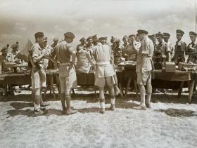 OS Eric Dobbs photo album 1 Officers and ORs at a display of radio signalling equipment