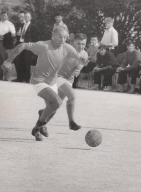 Sir Stanley Matthews plays for 3 PARA football team Malta 1969