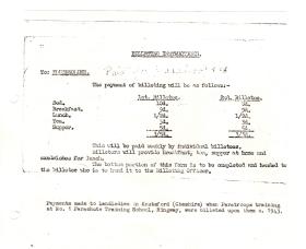 Billeting Instructions c1943 RAF PTS Ringway