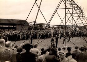 AA Open Day RAF Ringway 1945 parachute demonstration