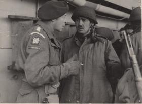 Lieutenant-Colonel Goschen confers with Major John Frost.