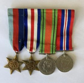OS Medals of Cpl.James Gerard ADAMSON 1939-1945. Photo supplied by Ted McGreal. West Australia.