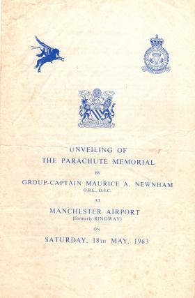 AA Unveiling of the Parachute Memorial booklet 1963