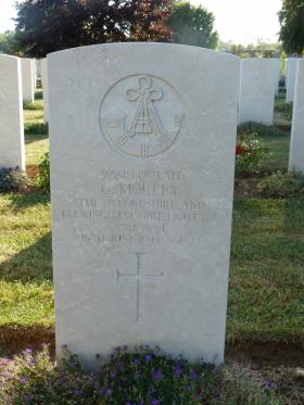 Gwilym Morley grave at Ranville Cemetery 