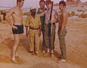 Gerald Fowler with men of 1st Independent Parachute Company in Sharjah, UAE