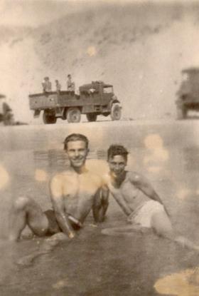 Private Leslie Jenner taking a bath in Palestine 
