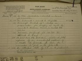 4th Battalion War Diary entry for July 1943. Action for which Pte Duncan received GC.