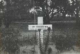 Temporary grave marker for Alexander W Cossey
