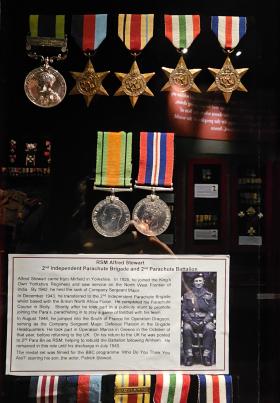 RSM Alfred Stewart's medals displayed in the Airborne Assault Museum