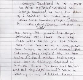 Review of life George Sandford pg1