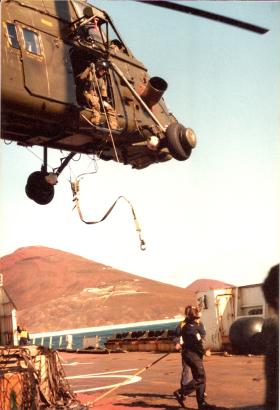 Helicopter with winch on Ascension