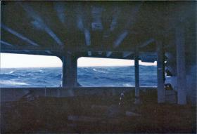 View of the ocean from the deck of the Canberra