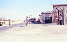 Carruthers playing Frizzbee at RAF Masirah 