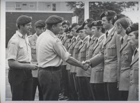 Major General Anthony Ward-Booth greeting German Paratroopers 