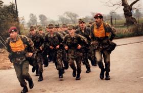 Early 80s with recruits leaving Cultybraggan for another tab