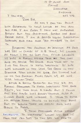 Letter from James Denning