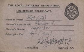 AA RA Association membership certificate
