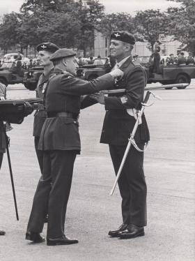 RSM MJW Borner Receiving his LSGC medal from Lt Gen N Crookenden