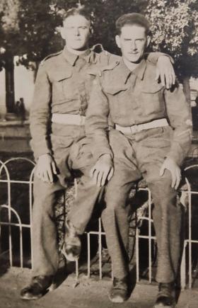 OS Bert Poulton on left with Bill Lawton. Possibly taken at Tatton Park 1940/41