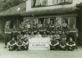 OS C-Troop, 1st Airborne Reconnaissance Squadron, Stavanger, Norway. 1945. (With Altmark sign.)