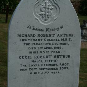 Gravestone of Richard Robert Arthur, Jersey